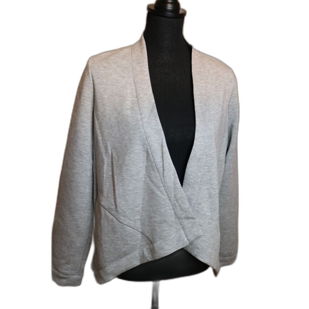 Carolina Belle Montreal Grey Knit Open Front Blazer (M)